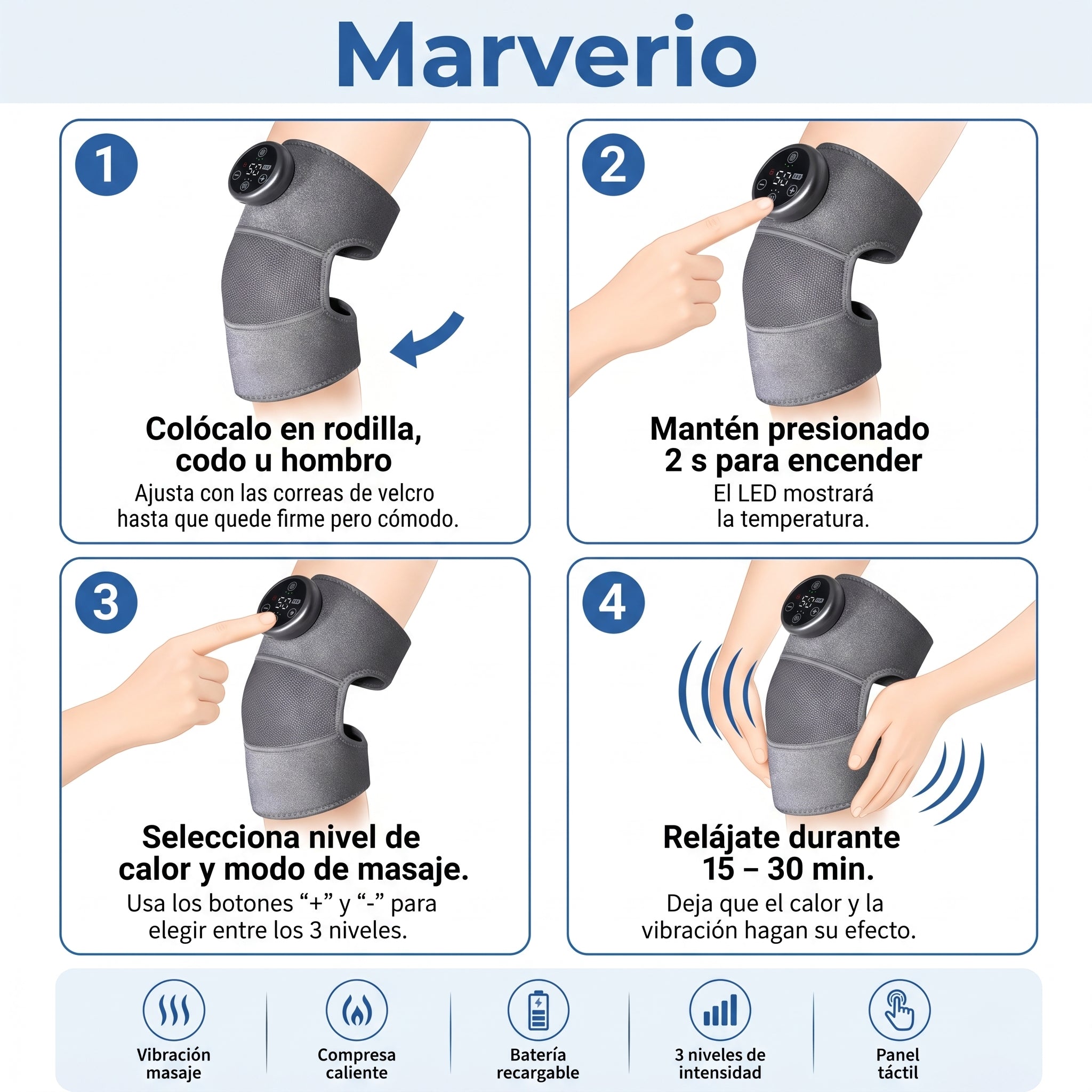 Rodillera Térmica 3 en 1 | Marverio